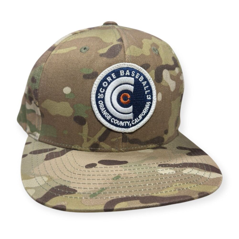 Core Baseball Camo Hat Snapback Adjustable Orange County CA‎ Hat